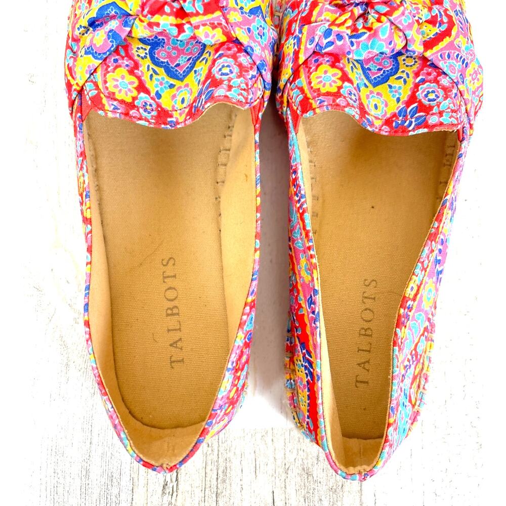 Talbots Womens 7.5 Multicolor Izzy Knot Medallion Slip-On Espadrille Shoes NEW - Picture 6 of 9